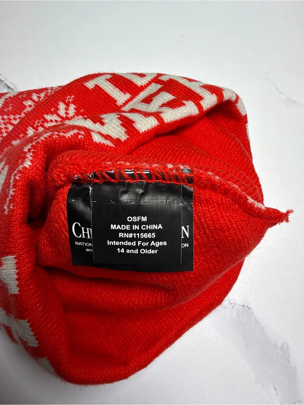'Tis The Season Red & Cream Holiday Pom Beanie - Christmas Vacation